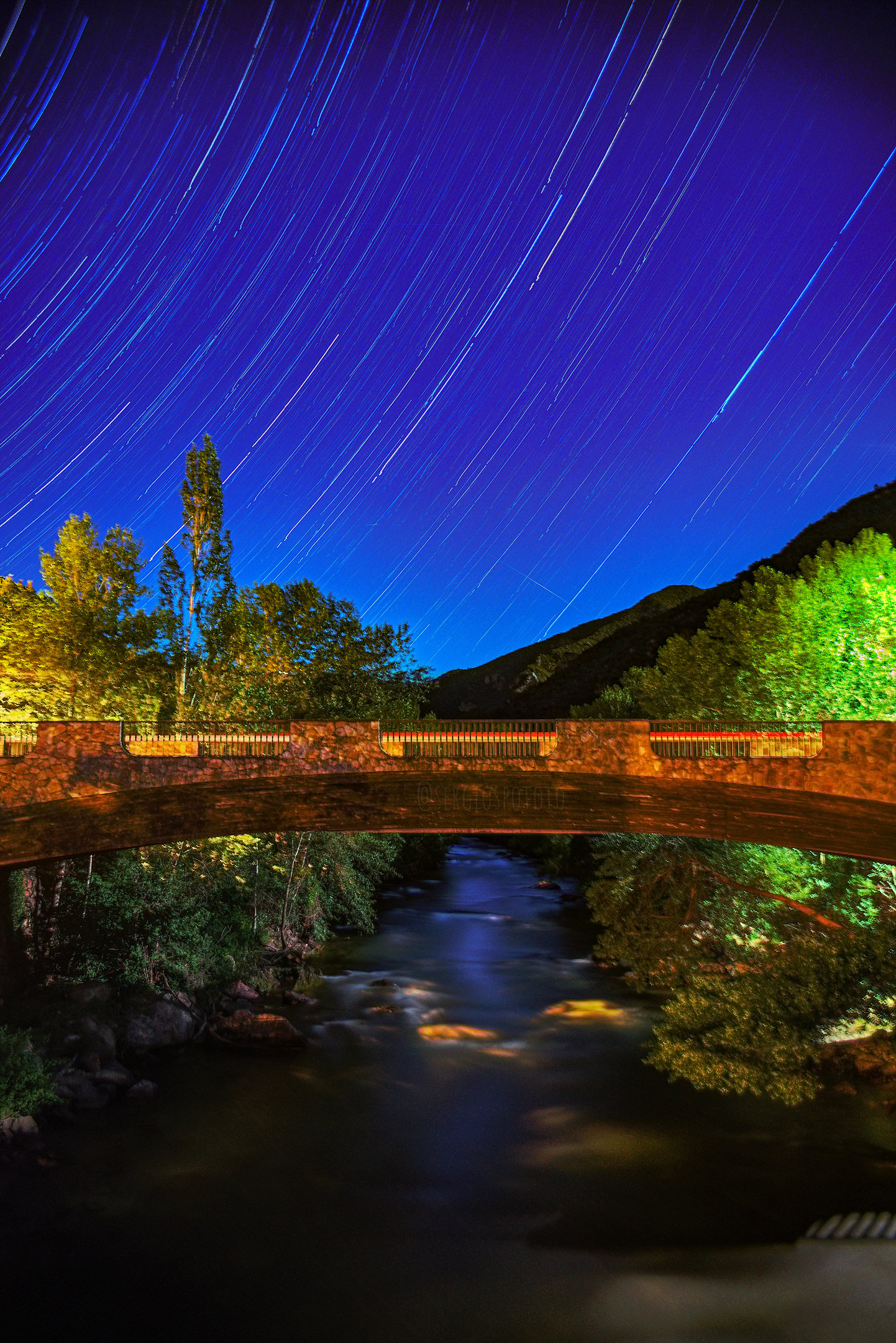 Startrails sobre la Noguera